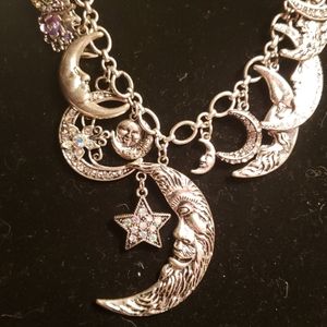 Kirks Folly Moon Shadow Charm Necklace